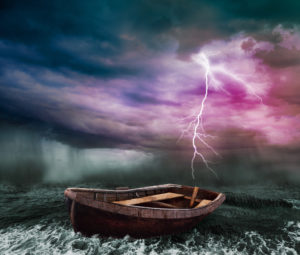 Boat in hurricane