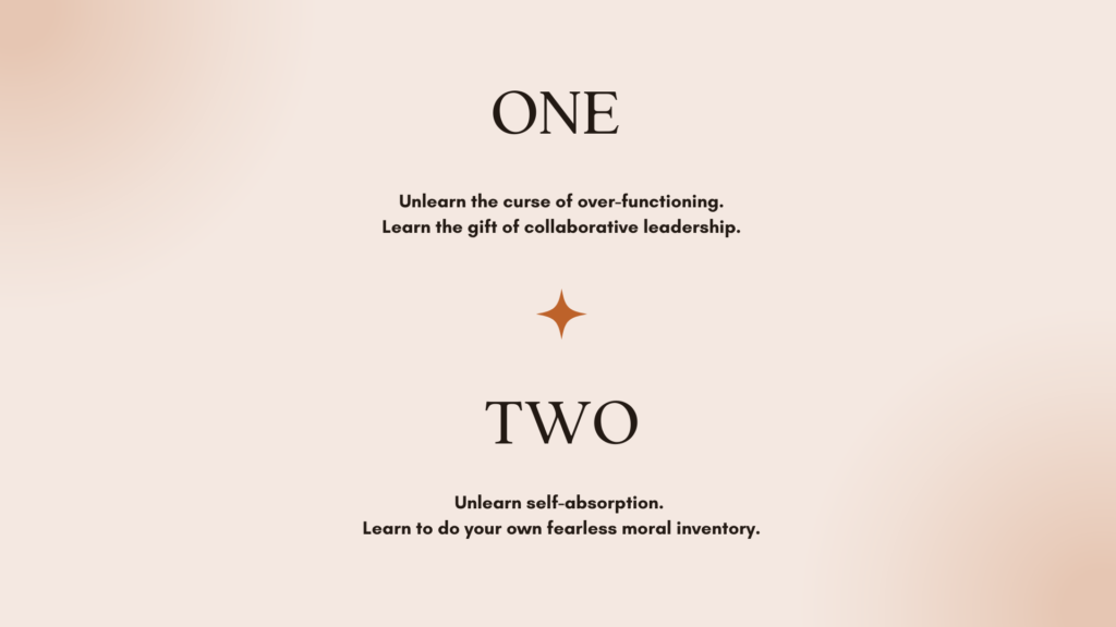 One and two letting go and unlearning
