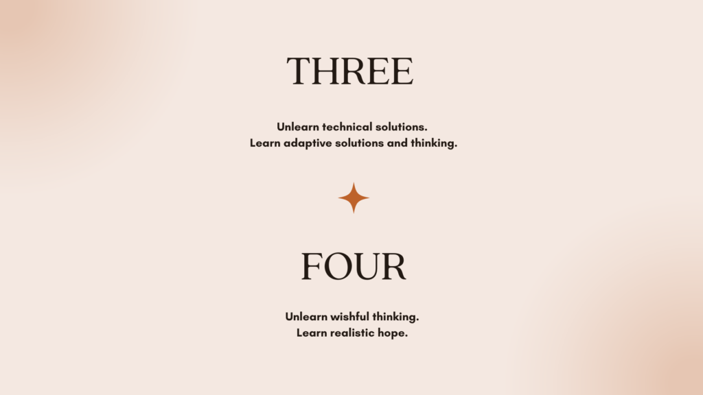 three and four points of seven unlearning and learning
